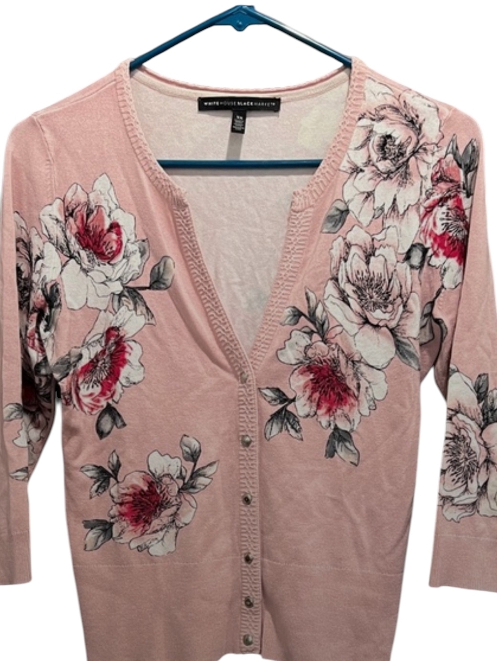 Floral Pink Cardigan Sweater